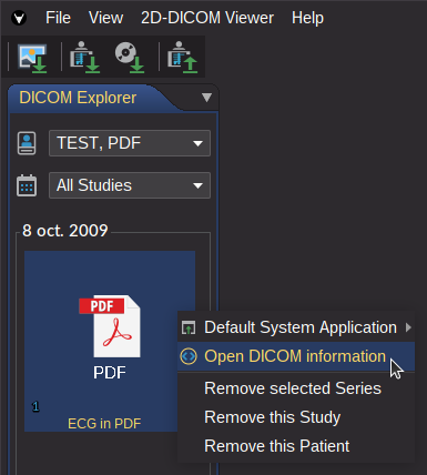 Open DICOM PDF tags